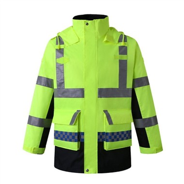 De reflecterende katoenen veiligheidsjas is veilig, warm en stijlvol