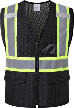 Zwart mesh ingenieursveiligheidsvest